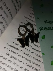 Black Butterfly Drop Earrings