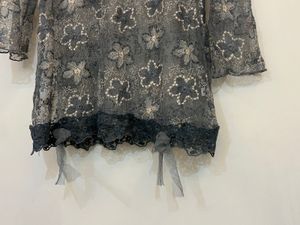 Y2k Grey Lace Top