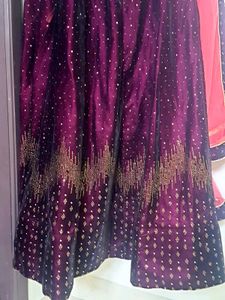 Elegant Burgundy Velvet Lehenga Choli Set