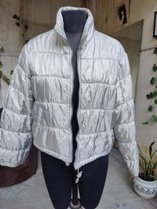 Auth Georgio Armani SILVER down-like poofy jacket