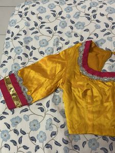 Yellow Readymade Saree Blouse