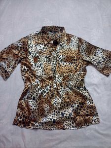 SHEIN BRAND Animal Print Shirt