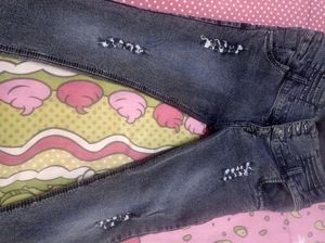 High Weist Scratch Jean