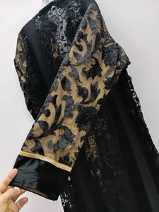 Elegant Black &amp; Gold Embroidered Gown Jacket