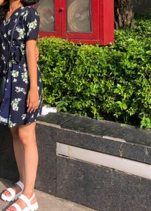 Floral Mini Wrap Dress
