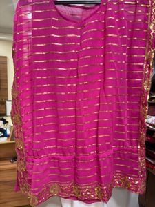 Pink Kaftan Top With Sequins