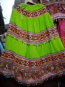 Green Milty Garba Choli