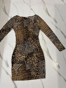 Cheetah Print Long Sleeve Dress