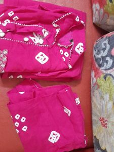 Pink Printed Kurta Set
