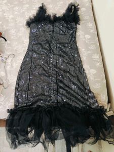 Full Black Sequin Dress