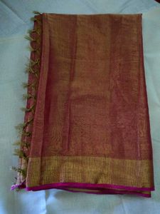 Tissue Linen Saree with blouse