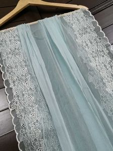 Light Blue chiffon Dupatta with Lace