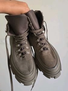 ZARA Limited Edition Leather Hiking Boots