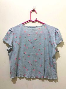 Crop floral stretchy top bust 36-42 length 16