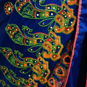 Elegant Blue Embroidered Saree