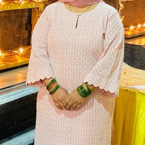 Pink Embroidered Kurta Set