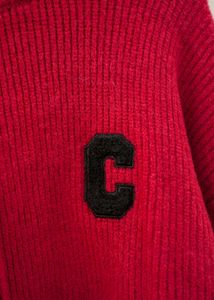Red Zip-Up Sweater