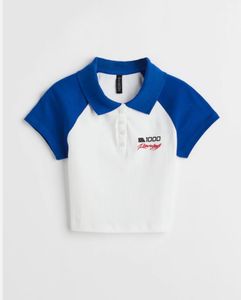 H&amp;M Polo Neck Crop Tshirt