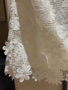 3D Flowers White Lace Skirt