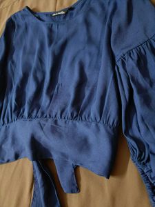 Stylish Blue Tie-up Top
