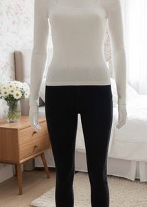 square neck long sleeve top