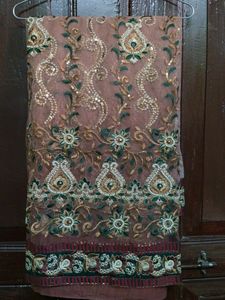 Net Sari Kundan Embroidery