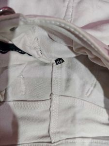 Beige/Off-White Skinny Jeans