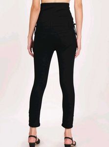 High Waisted, Lacy Black Denim Jeans