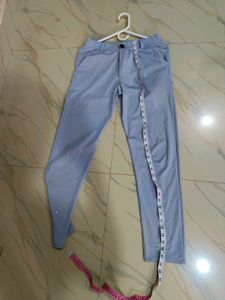 Title: Stylish Light Gray Slim-Fit Thrifted Trouse