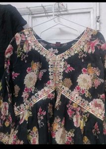 Floral Print Kurti &amp; Pants Set