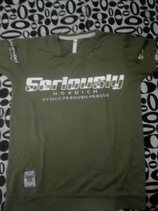 Olive Green Graphic T-Shirt