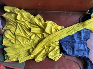 Girls' Blue &amp; Yellow Lehenga Choli Set