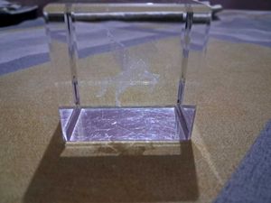 Glass Paperweight With Angel Horse