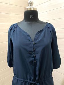 MANGO Navy Blue Casual Dress