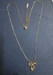 Anti Tarnish Bow Pendant Necklace