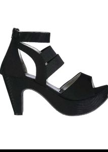 Women Black New High Heels Wedges Sandals