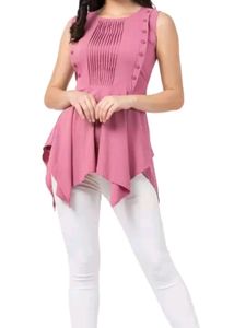 Casual Shoulder Straps Solid Women Pink Top