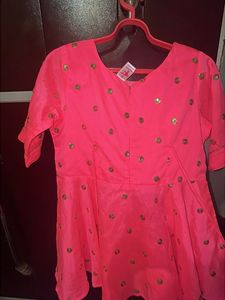 Pink Embroidered Kurta