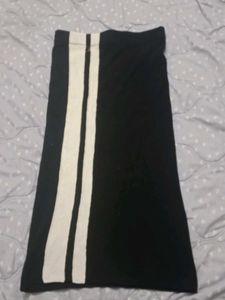 Black Skirt with White Stripes