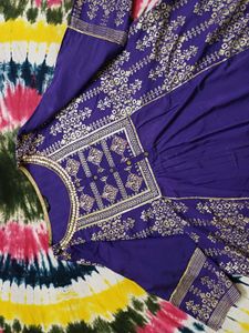 Aurelia Purple Printed Kurta