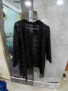 Black Fringe Cardigan