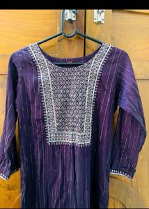 Sequence Embroidered Kurti Set