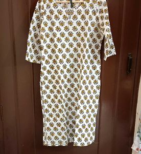 White Floral Kurti