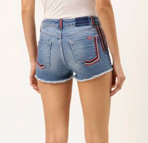 Denim Side Stripe Shorts