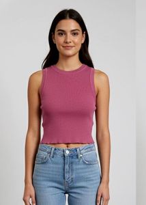 Pink Sleeveless Crop Top