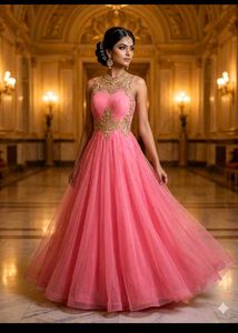 Elegant Pink Ethnic Gown