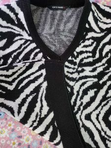 Zebra Print Sweater Vest