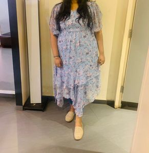 Floral Chiffon Midi Dress