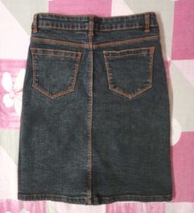 Denim Button-Front Mini Skirt