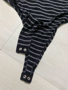 Striped One-Shoulder Bodysuit Top